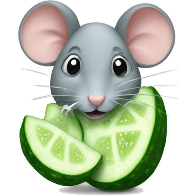 Mouse with two slice of cucumber emoji