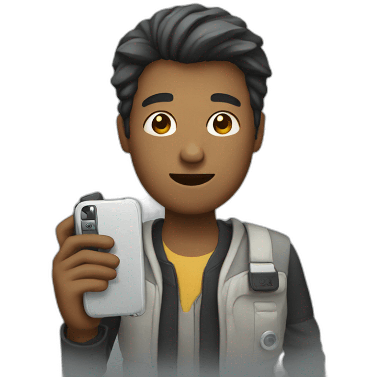 man holding a phone emoji