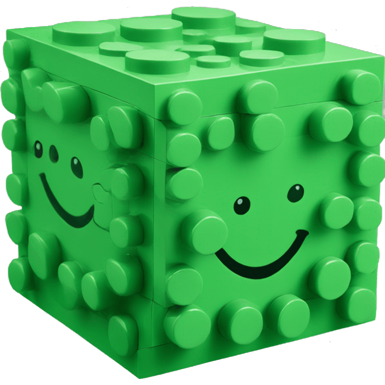 green lego cube emoji