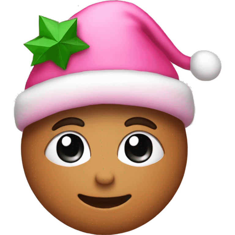 pink heart with christmas hat emoji