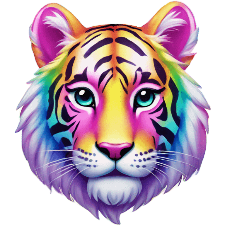 Lisa frank rainbow tiger jewels on stripes emoji