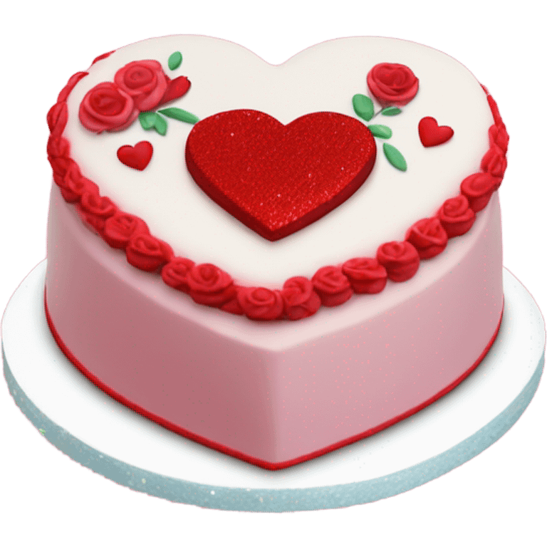 Red heart shaped cake  emoji