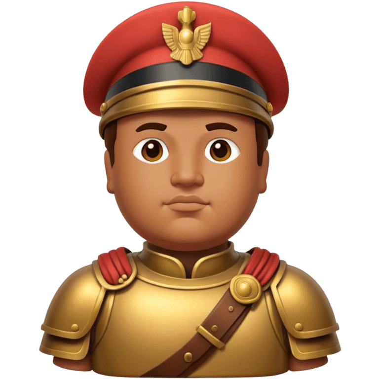 Cinematic Realistic Botero Bronze Roman fat Soldier Emoji. emoji