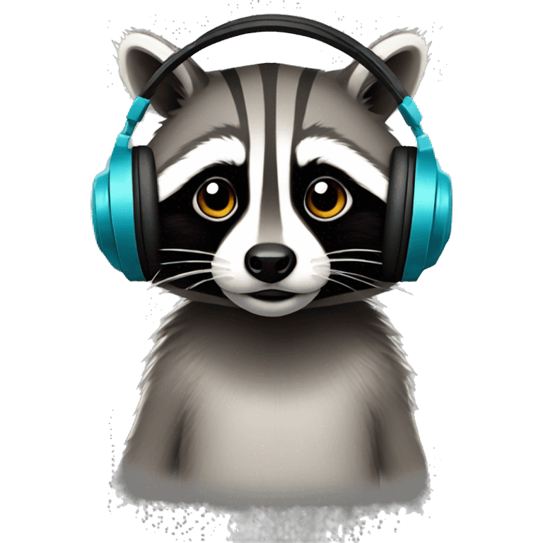 Racoon with head phones on emoji