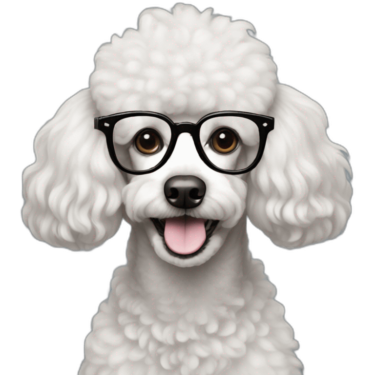 Poodle in glasses emoji