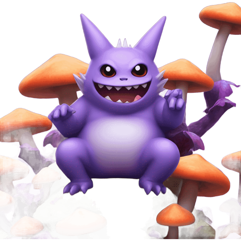 Gengar on on mushrooms emoji