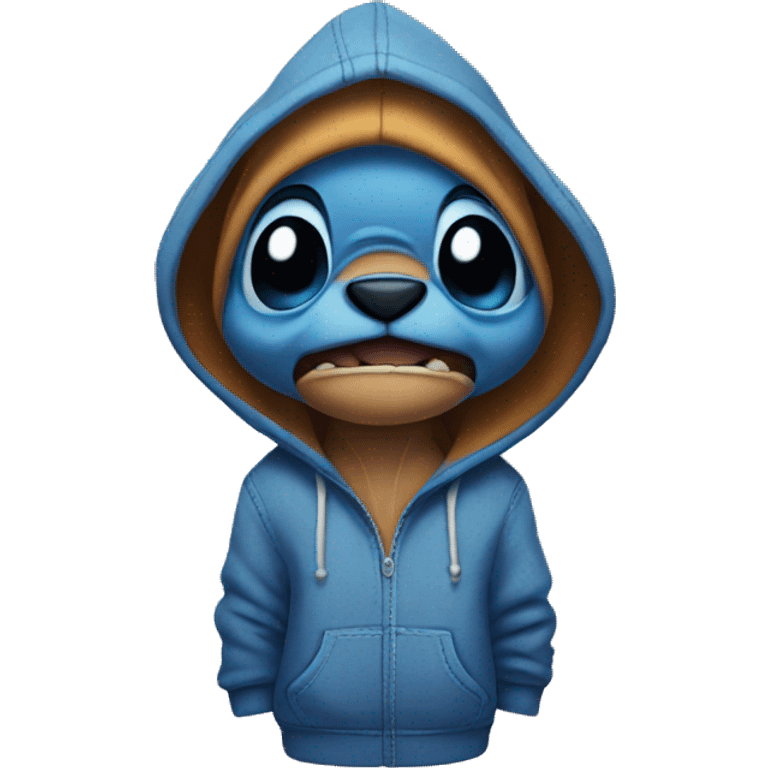 Stitch wearing a hoodie  emoji