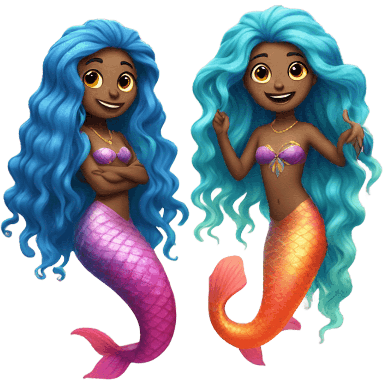 ￼ Berlin and Aviv as mermaids ￼ emoji