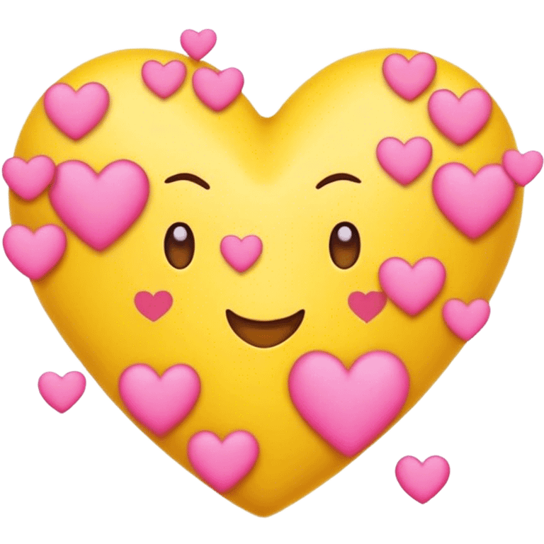 Make 😍 with the hearts being pink- no other changes. Keep emoji yellow emoji