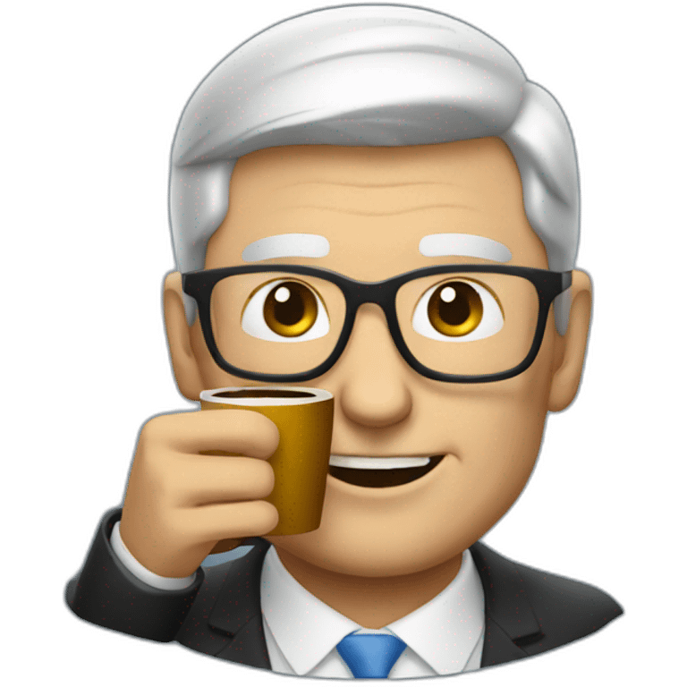 Tim Cook with coffee emoji