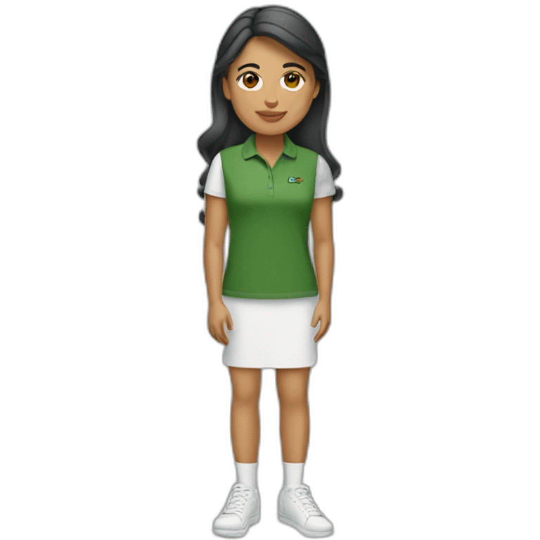 Latin woman using Lacoste  emoji