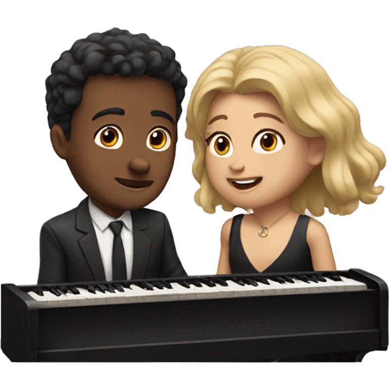 Two lovers playing piano  emoji