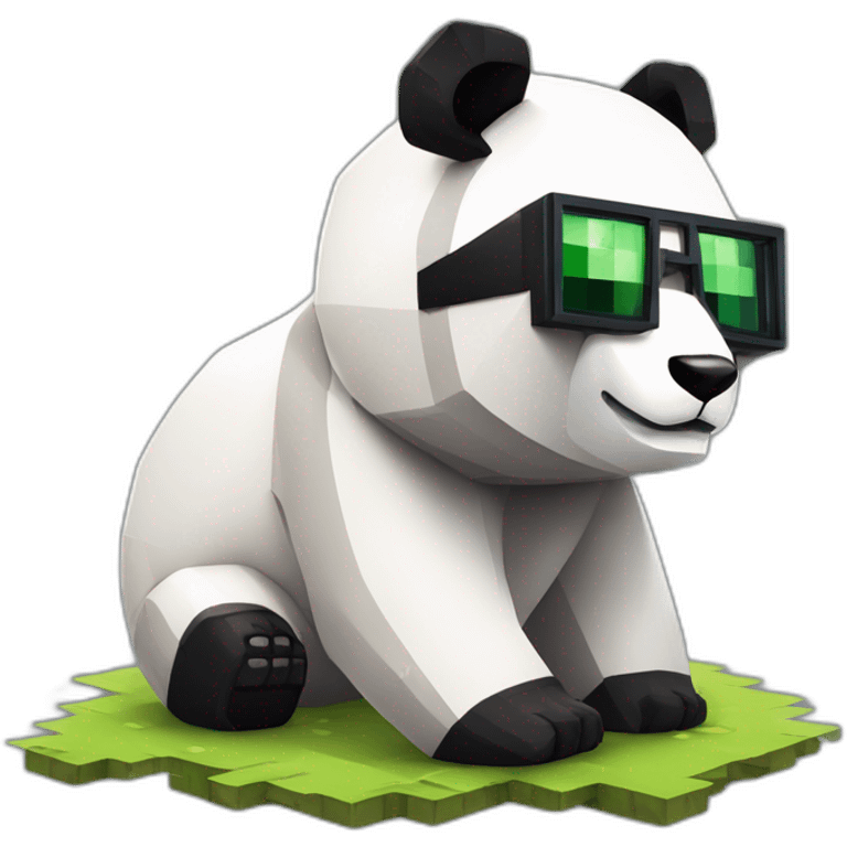 Panda minecraft qui porte des lunettes de soleil et un costards  emoji