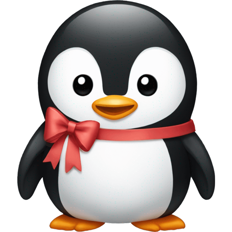 Penguin with a bow emoji