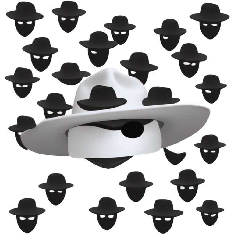 white hat hacker emoji with anonymous mask emoji