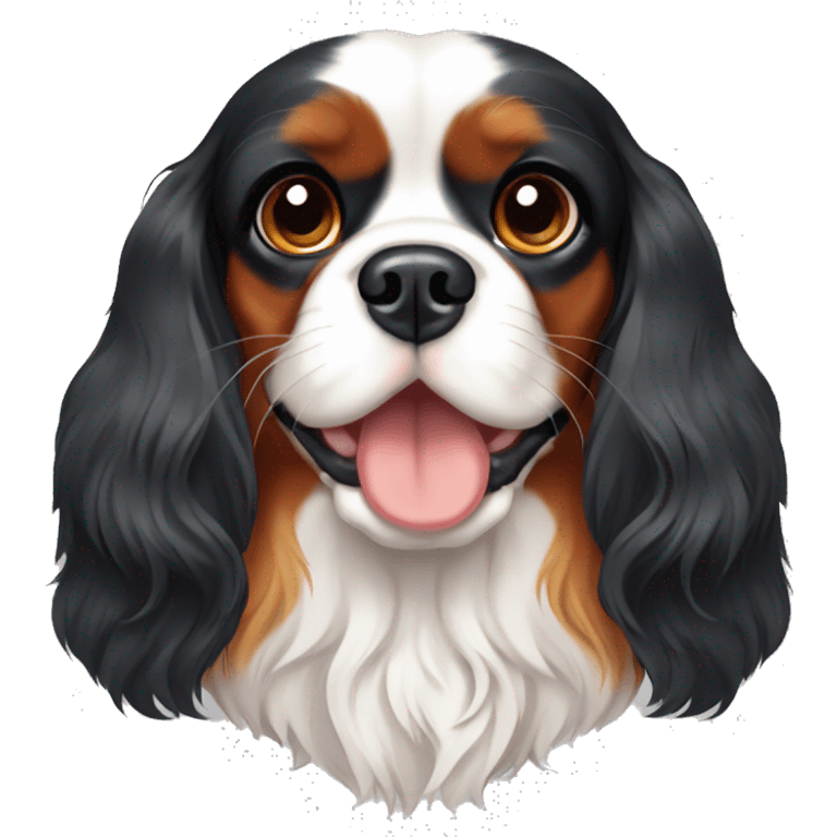 tri colored cavalier king charles spaniel  emoji