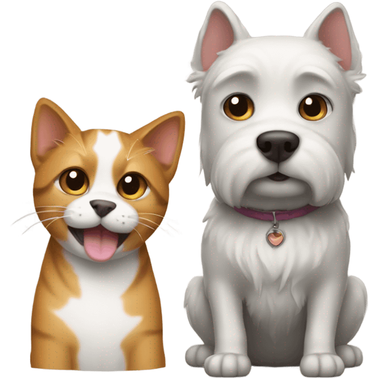 Cat and dog  emoji