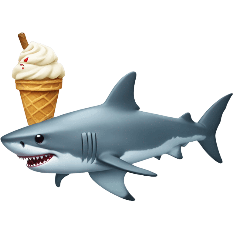 Shark with ice cream emoji