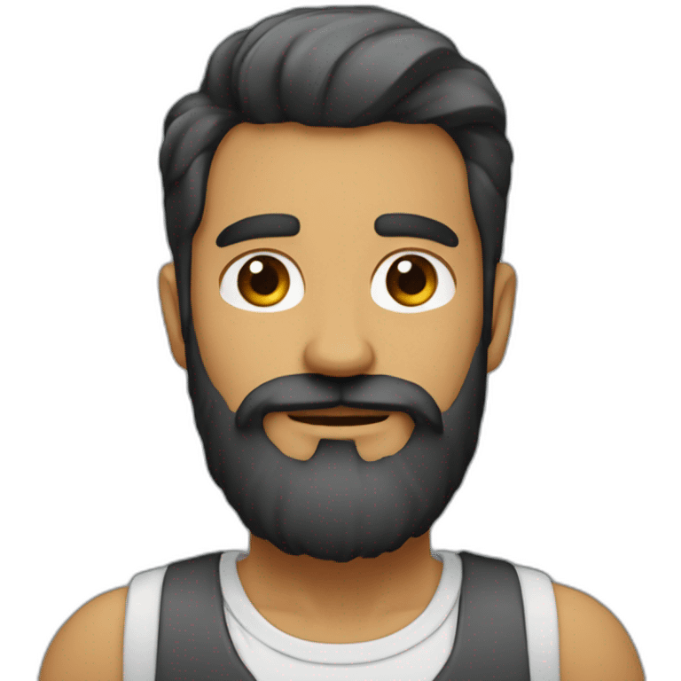 Hombre barba coleta emoji