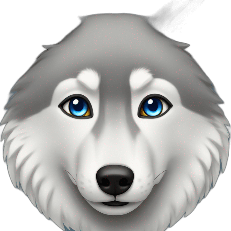 Female grey wolf blue eyes emoji