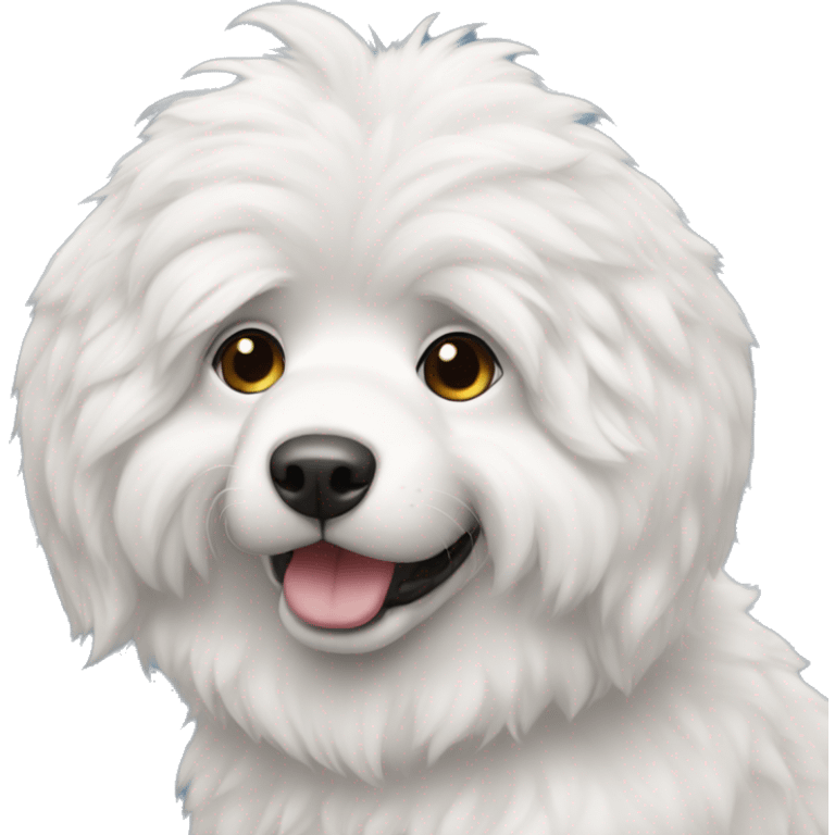 Perro blanco peludo emoji