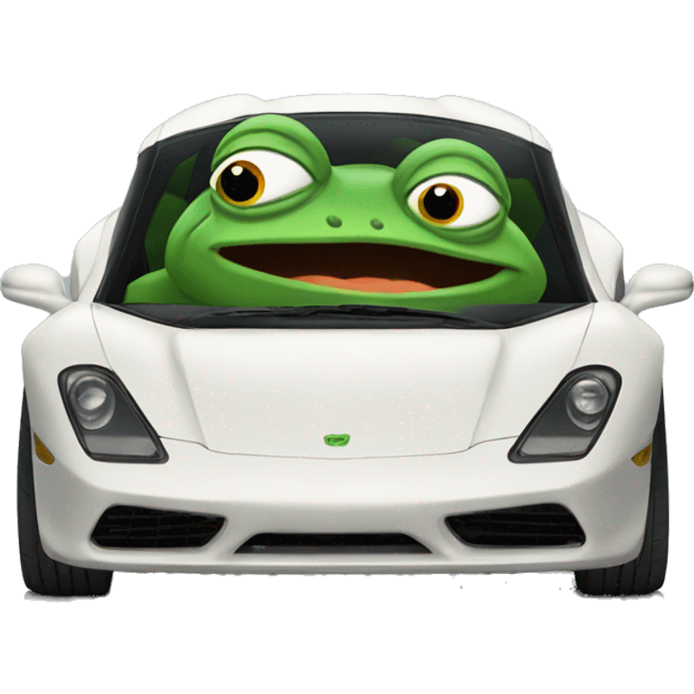 pepe the frog in a sports car emoji