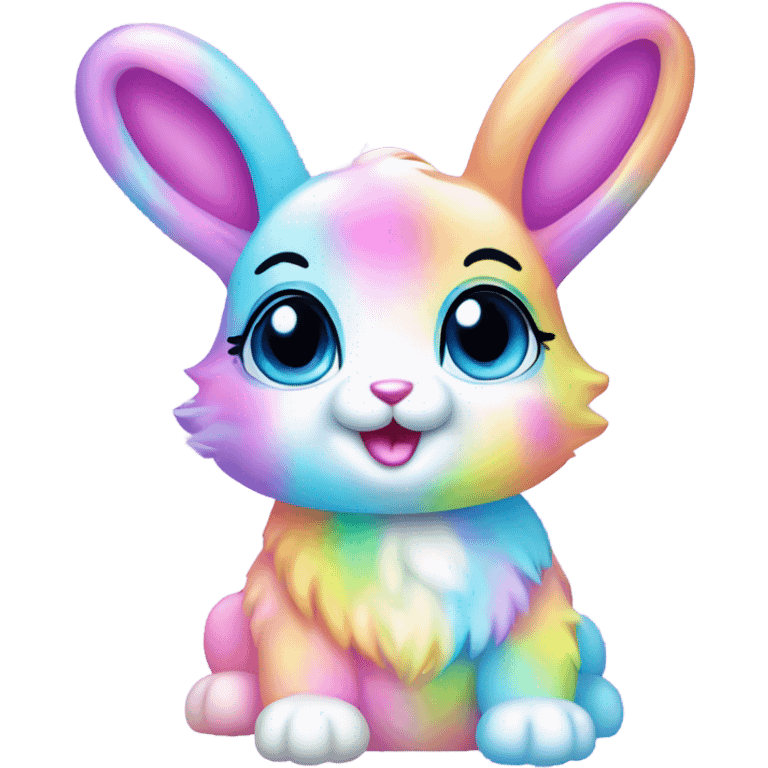 Lisa frank pastel sparkle bunny emoji