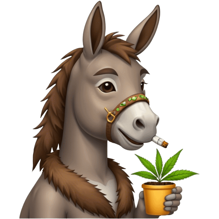 donkey smoking weed emoji