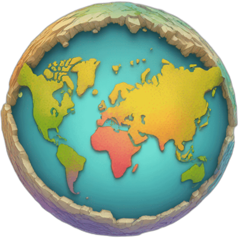 colorful round world map emoji