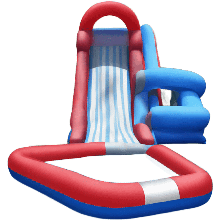 Blue and red inflatable water slide emoji