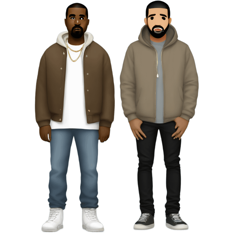 kanye west standing next to drake emoji