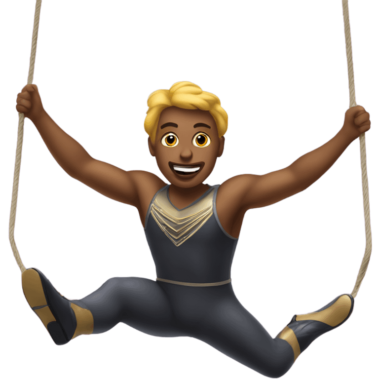 Flying Trapeze artist mid air emoji