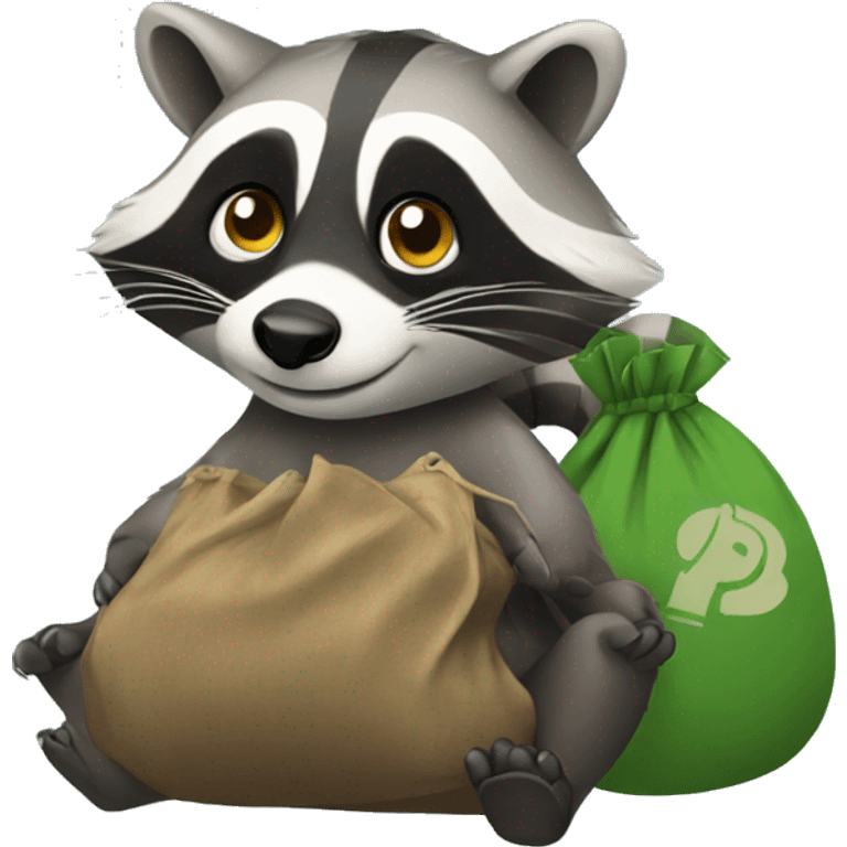 Raccoon with moneybag emoji