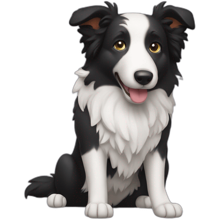 Border Collie playing flute emoji