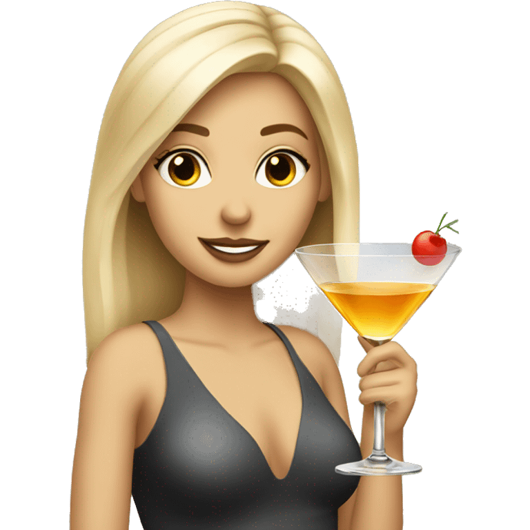 Blonde girl with martini emoji