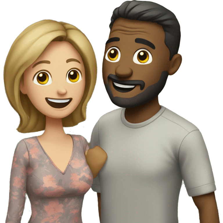 Man & wife having fun outdoors emoji