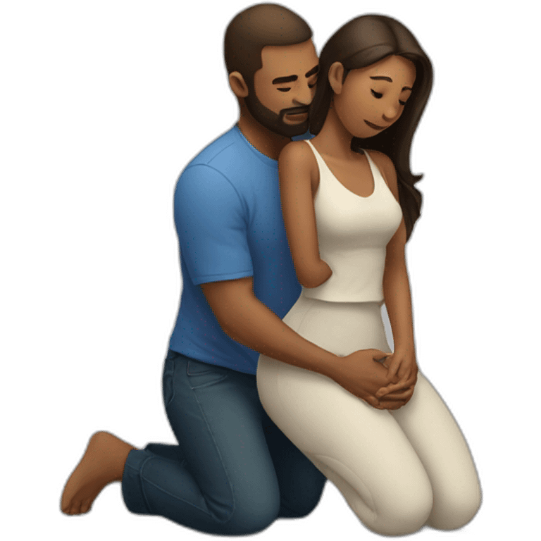 Woman on knees facing man emoji