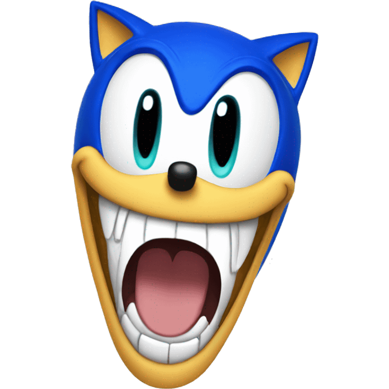 sonic covering mouth smiling emoji