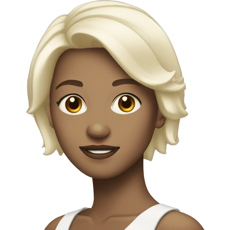 platinum blonde short hair white teen emoji