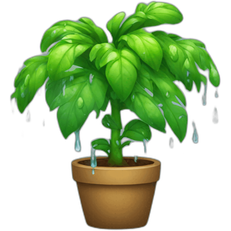 Plant under the rain emoji