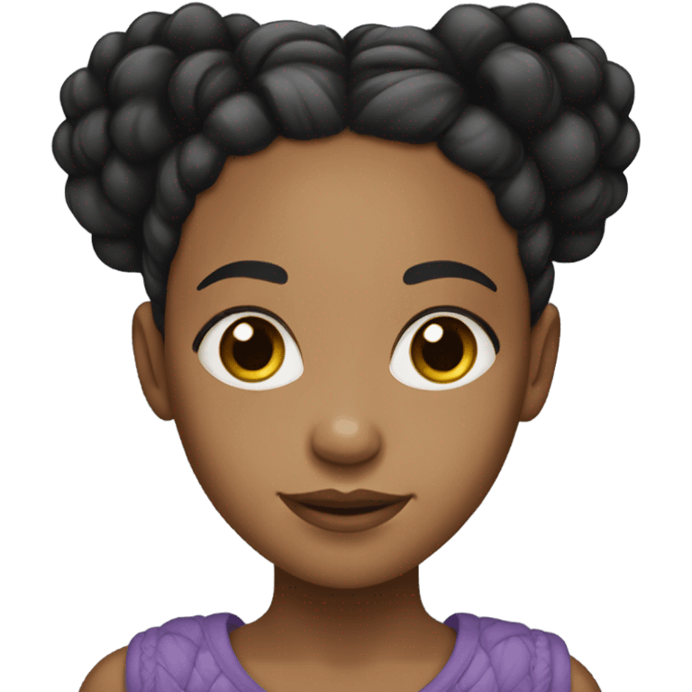 A lightskin black girl with braids emoji