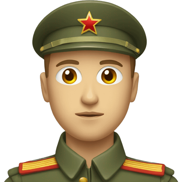 ussr soldier serious with military takes emoji