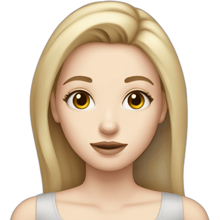 dark blonde girl with grey eyes and pale skin emoji