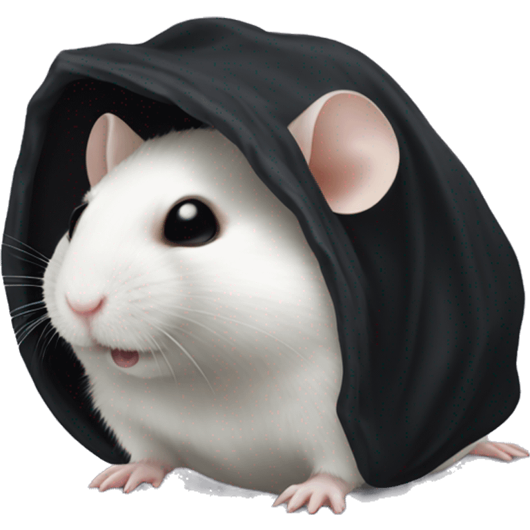 Ghostface hamster with black shroud emoji