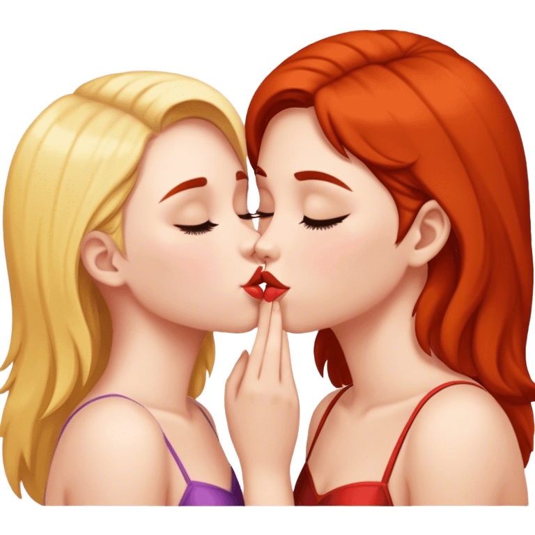 Two girls kissing emoji