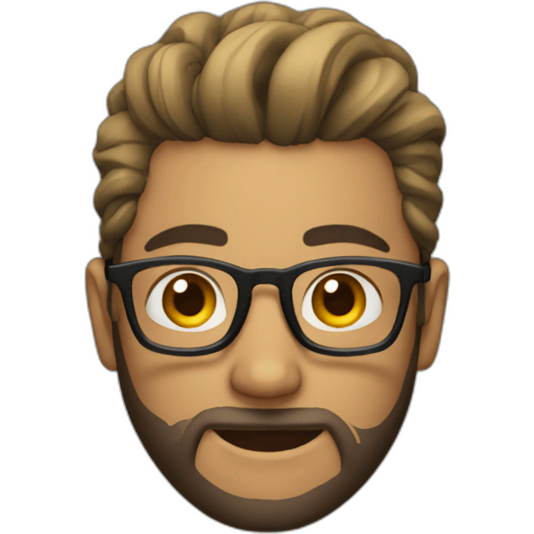 a person with man bun, short beard and glasses emoji