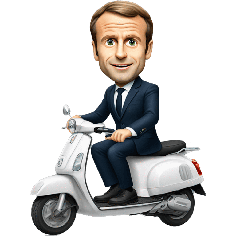 Emmanuel Macron en scooter emoji