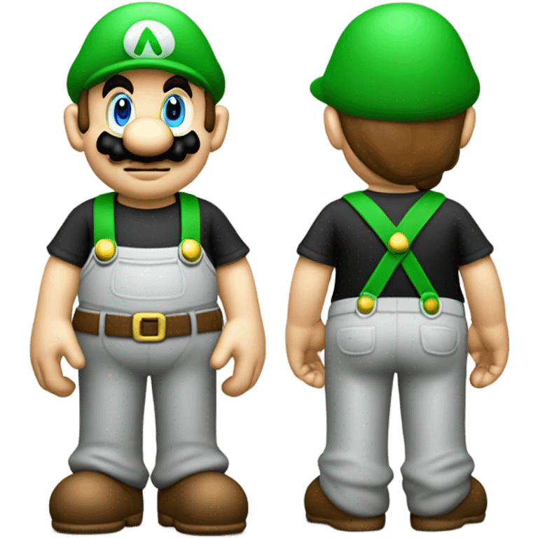 omino tipo super mario , con 6 brazos i en cada mano un taladro un destornillador una llave inglesa un taladro un desatascador manual y un movil, que tenga los pantalones verde la camisa gris y la gorra verde  emoji