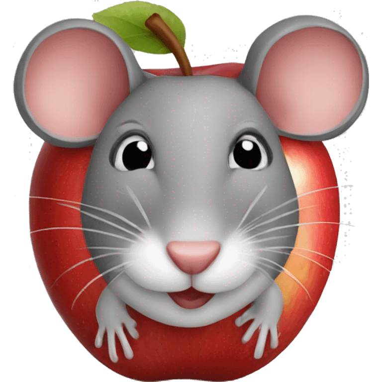 Mouse red apple  emoji