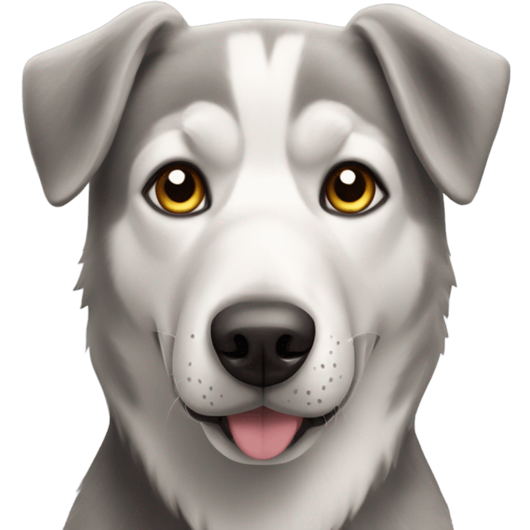 Husky Labrador mix older dog with some grey hair emoji